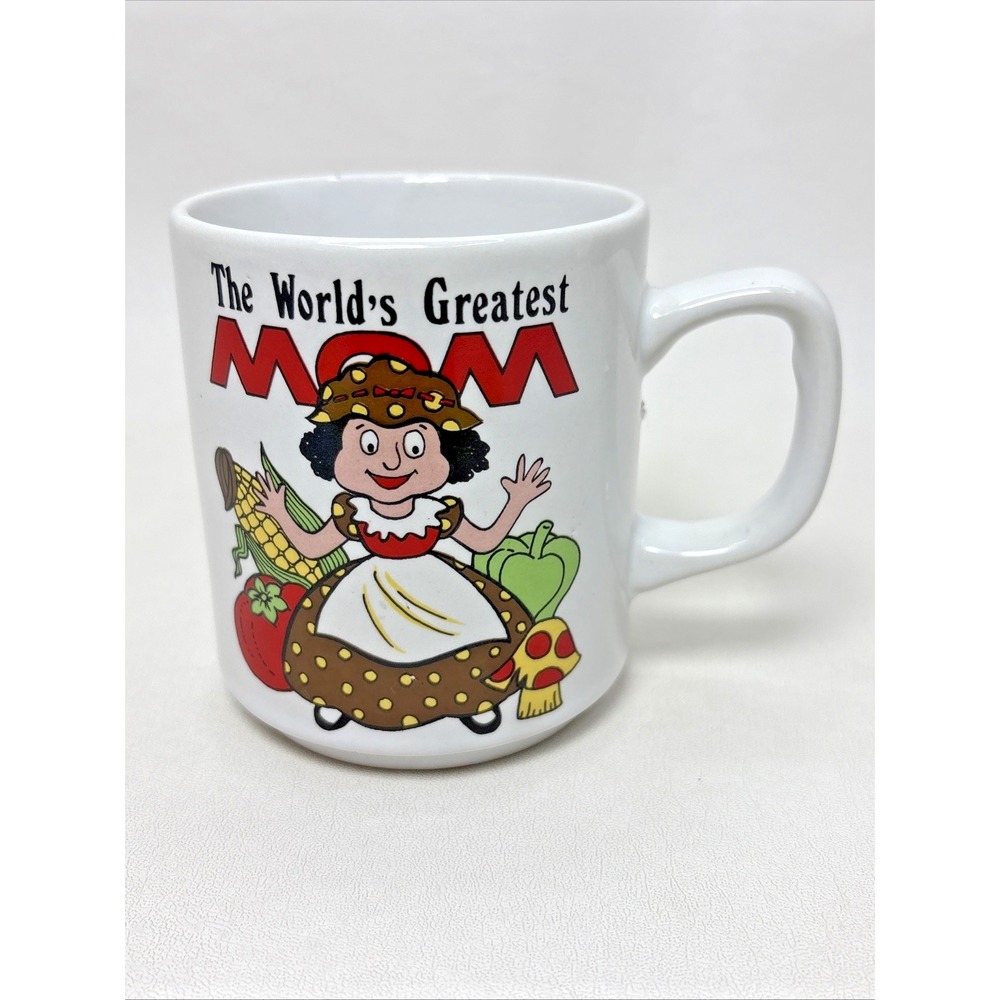World's Greatest Mom Mother's Day‎ Coffee Ceramic Mug Cup Japan Mushroom Vintage